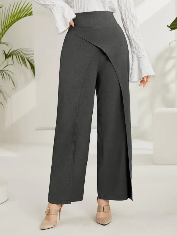 Pantalon large à jambes larges, pantalon ample taille haute élégant pour le printemps et l'été, vêtements pour femmes – Image 4