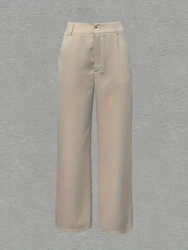 Pantalon droit de couleur unie, pantalon taille haute élégant pour le printemps et l'été, vêtements pour femmes – Image 4