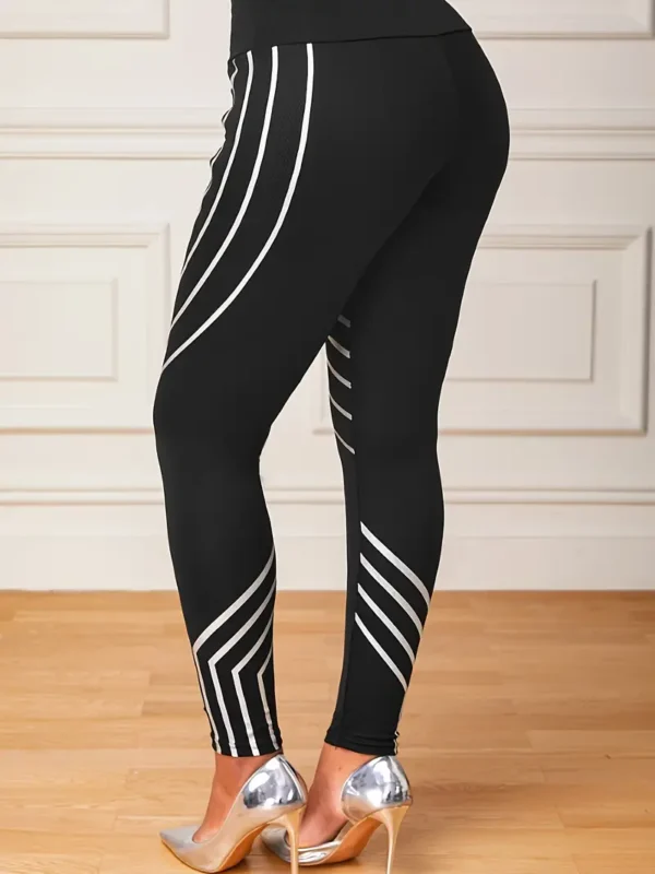 Leggings skinny à imprimé rayé Leggings skinny à imprimé rayé, leggings extensibles taille haute décontractés, vêtements pour femmes 8 août 2024 Kotazando