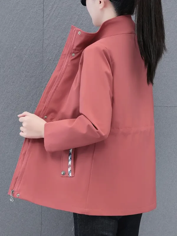 Veste à taille avec cordon de serrage contrasté Veste à taille avec cordon de serrage contrasté, veste décontractée à manches longues et fermeture éclair pour le printemps et l'automne, vêtements pour femmes 12 août 2024 Kotazando