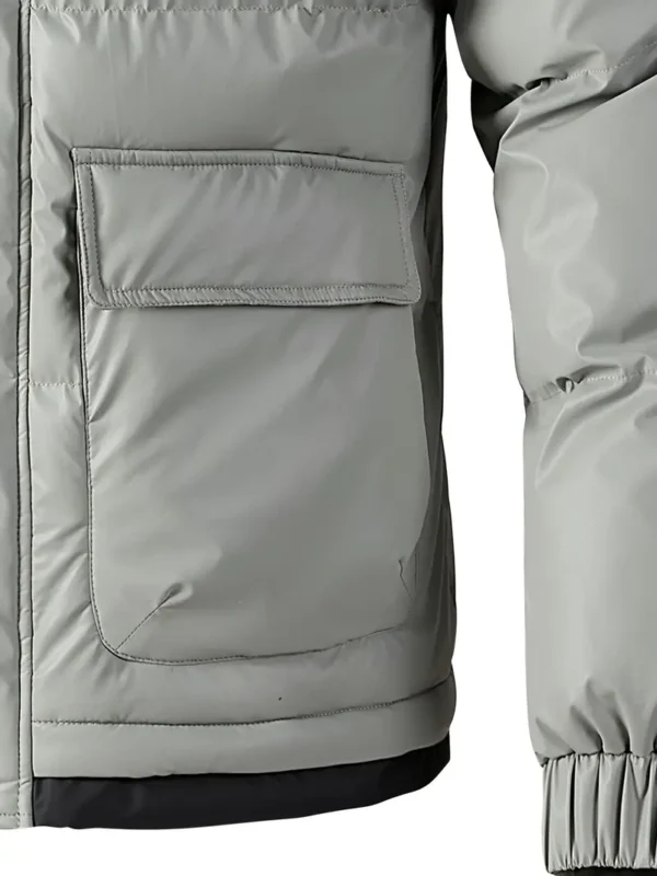 Jacket matelassée décontractée pour homme avec capuche - Doublure en polaire polyester - Image 4