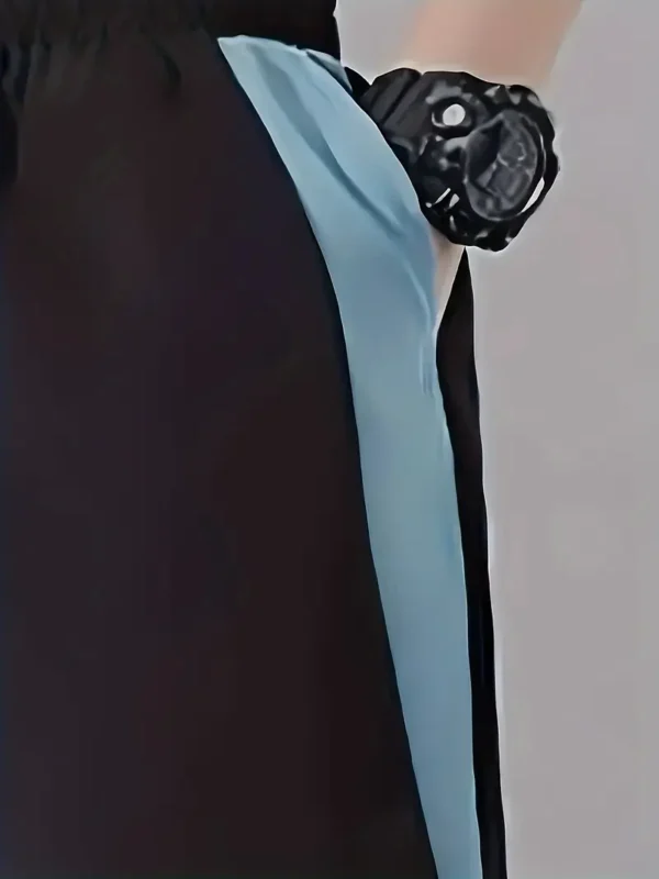 Short décontracté à imprimé et couleur contrastée pour homme avec cordon de serrage et poches, idéal pour la maison et l'extérieur – Image 4
