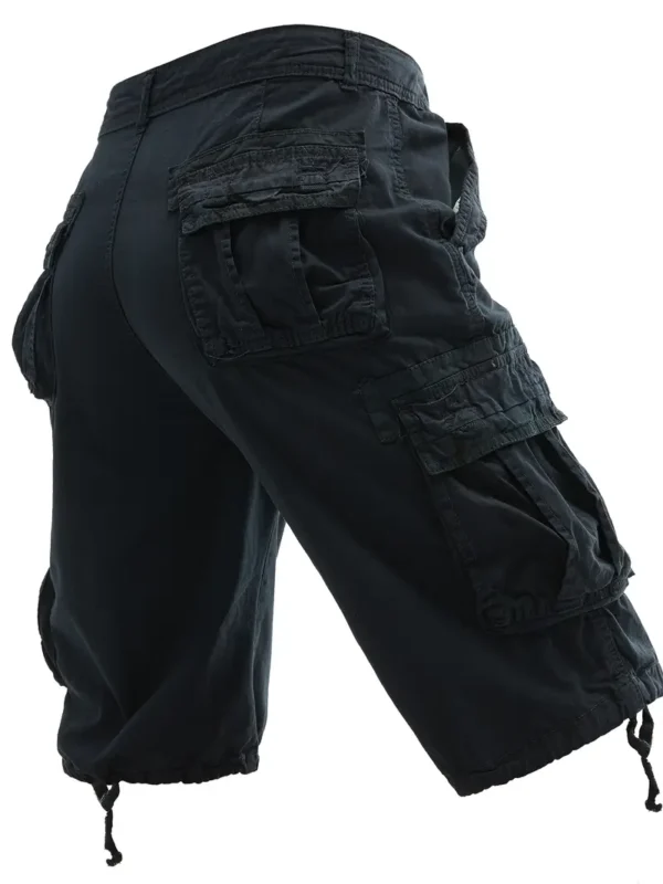Short cargo ample en coton pour homme, coupe décontractée, avec poches latérales, pour les loisirs en plein air et le travail en été – Image 4
