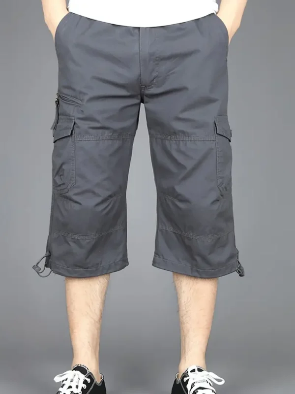 Short cargo pour homme - Short utilitaire multi-poches - Style décontracté - Pour randonnée estivale à vélo – Image 4