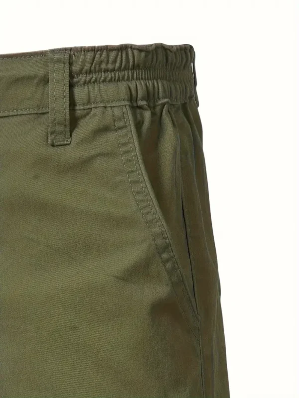 Short cargo d'extérieur de couleur unie pour homme, short classique décontracté tendance pour l'été – Image 4