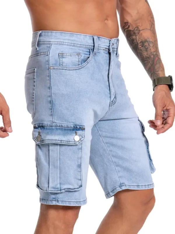 Short cargo en jean de couleur unie pour homme avec poche Short cargo en jean de couleur unie pour homme avec poche, jorts tendance d'été 17 août 2024 Kotazando