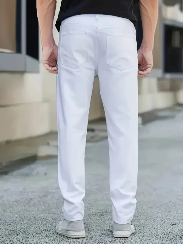 Pantalon en jean coupe droite pour homme, design classique pour homme – Image 4