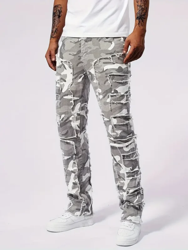 Pantalon en jean effiloché à imprimé graphique camouflage pour homme avec poches Pantalon en jean effiloché à imprimé graphique camouflage pour homme avec poches 18 août 2024 Kotazando