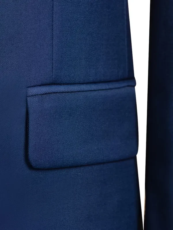 Ensemble de costume tendance 2 pièces pour homme, veste croisée à six boutons et pantalon assorti – Image 4