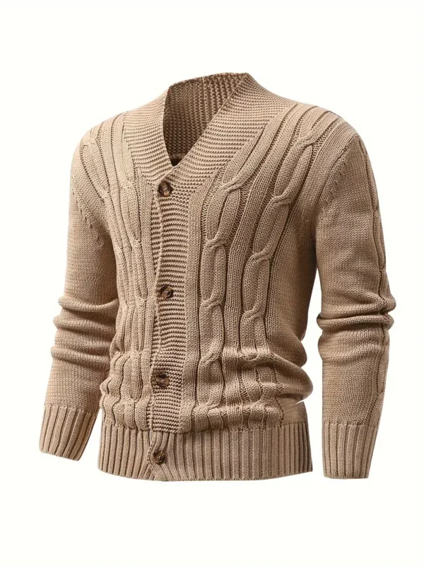 Cardigan boutonné à manches longues en tricot côtelé uni pour homme Cardigan boutonné à manches longues en tricot côtelé uni pour homme, hauts confortables chics et tendance pour l'automne et l'hiver, vêtements de loisirs en plein air 27 août 2024 Kotazando