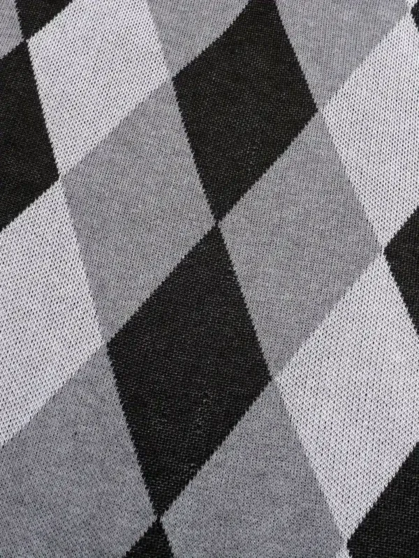 Pull sans manches en tricot à imprimé graphique Argyle pour homme, gilet décontracté à col en V pour activités de plein air – Image 4