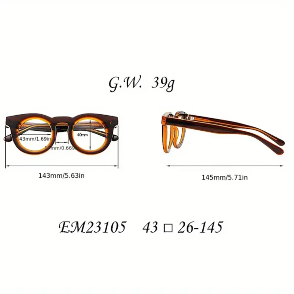 Montures de lunettes unisexes de style Preppy, Design œil de chat rétro, métal non précieux non plaqué, matériau de monture en plaque légère, pas de prescription de verres, instructions d'entretien simples – Image 4