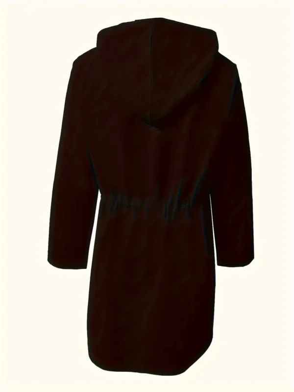 Veste à capuche avec cordon de serrage et fermeture éclair, veste décontractée à manches longues pour le printemps et l'automne, vêtements pour femmes – Image 5