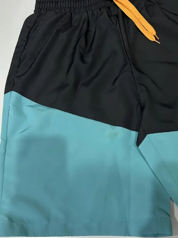 Short décontracté à imprimé et couleur contrastée pour homme avec cordon de serrage et poches, idéal pour la maison et l'extérieur – Image 5