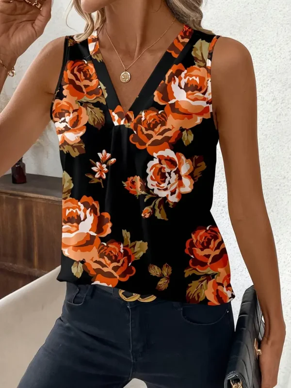 Débardeur à col en V à imprimé floral – Image 5