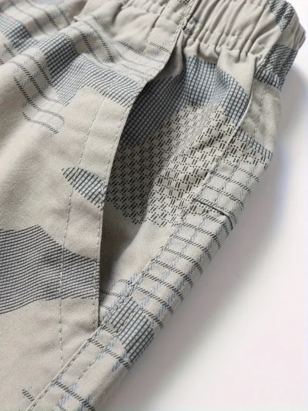 Short cargo ample à taille élastique avec poches latérales pour homme, motif camouflage décontracté, pour les loisirs en plein air et le travail en été – Image 5