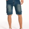 Jacket en jean décontractée pour homme Short cargo en jean de couleur unie pour homme avec poche, jorts tendance d'été août 17, 2024 Kotazando