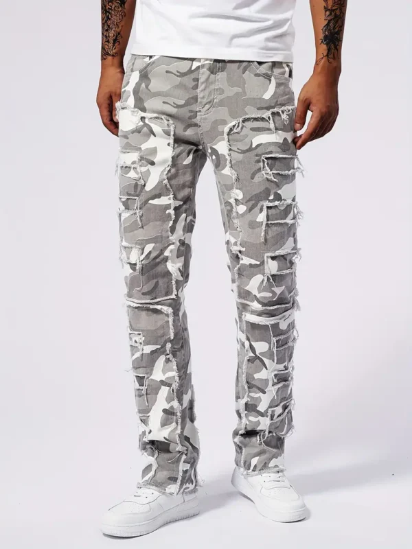 Pantalon en jean effiloché à imprimé graphique camouflage pour homme avec poches Pantalon en jean effiloché à imprimé graphique camouflage pour homme avec poches 18 août 2024 Kotazando