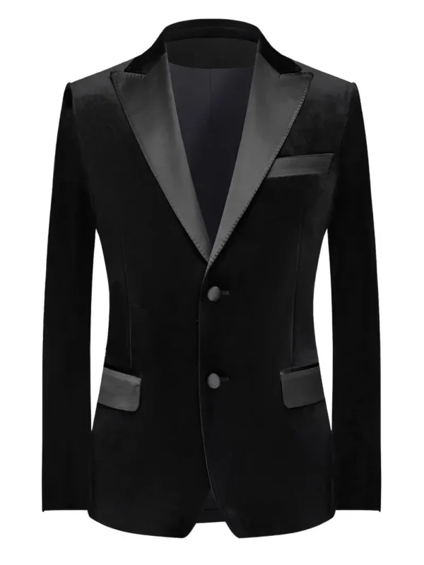 Ensemble de costume classique uni 3 pièces pour homme, veste blazer à boutonnage simple – Image 5
