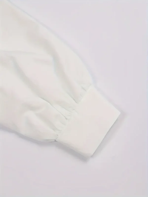 Chemise à col uni grande taille, chemise décontractée à manches longues – Image 5
