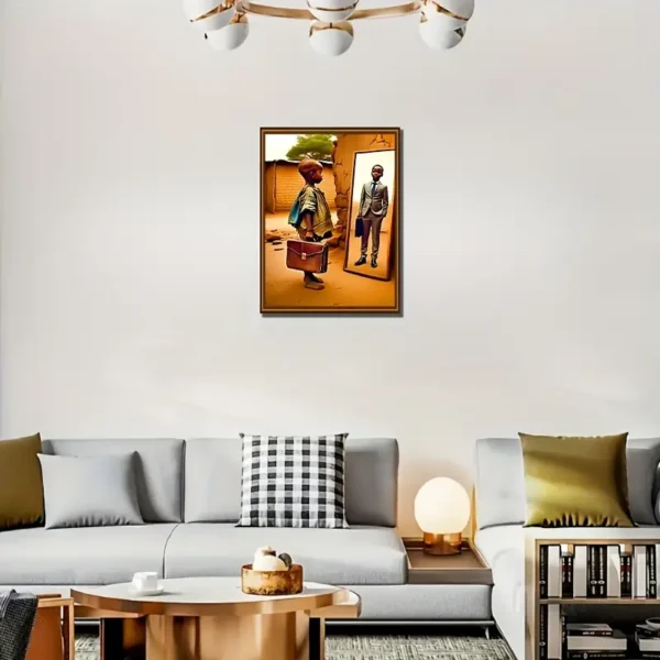 Affiche d'art sur toile sans cadre, concept idéal-futur, décoration d'intérieur à la mode et abordable, art mural à motifs pour salon – Image 5