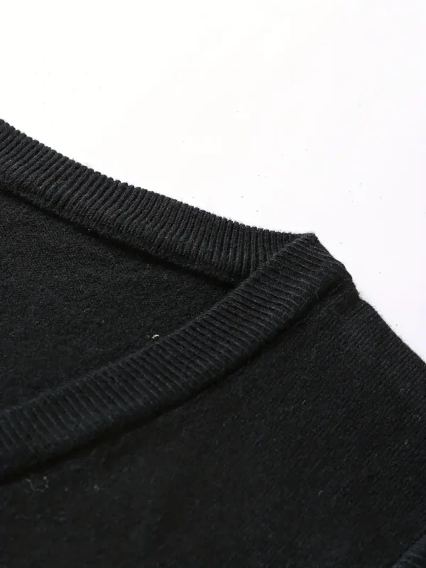Pull tricoté décontracté, veste thermique sans manches à col en V, gilet en laine, débardeur pour homme pour l'automne et l'hiver – Image 5