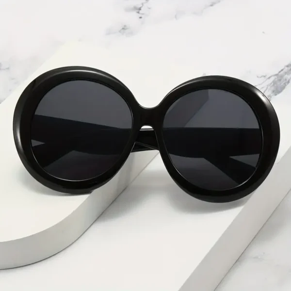 Lunettes de soleil rondes surdimensionnées pour femmes et hommes, style vintage, antireflet, pour la plage, les fêtes, les voyages – Image 5