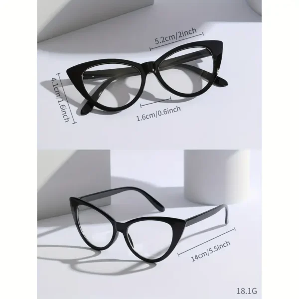 Lunettes œil de chat élégantes Lunettes œil de chat élégantes, design minimaliste, verres AC, monture PC, aucun accessoire inclus 29 août 2024 Kotazando