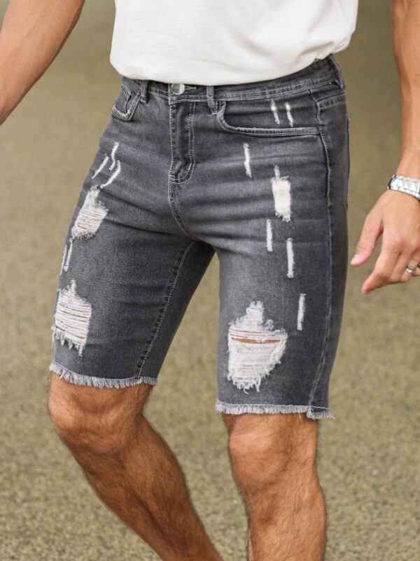 Short en jean slim décontracté d'été pour homme – Image 6