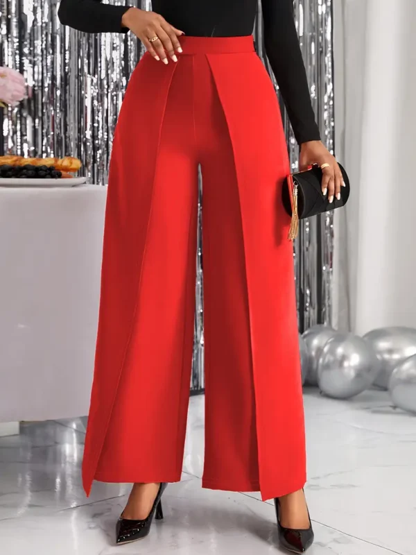 Pantalon large à jambes larges, pantalon ample taille haute élégant pour le printemps et l'été, vêtements pour femmes – Image 6