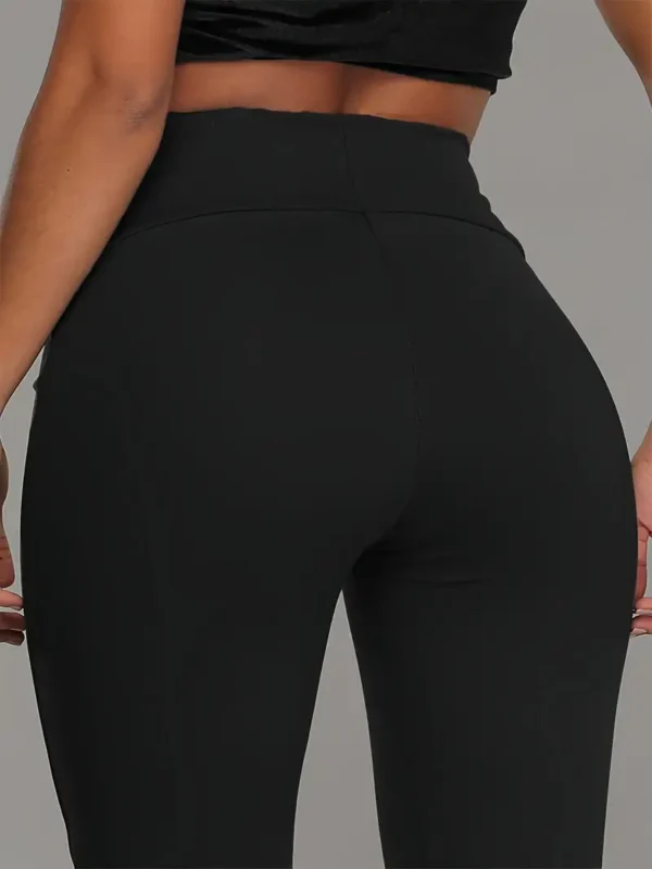 Pantalon moulant à boutons décoratifs, pantalon taille haute décontracté et polyvalent pour le printemps et l'été, vêtements pour femmes – Image 6