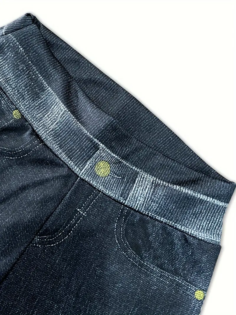 Pantalon moulant de yoga en simili-jean, legging de sport extensible pour course à pied, vêtements de sport pour femmes 7 Pantalon moulant de yoga en simili-jean, legging de sport extensible pour course à pied, vêtements de sport pour femmes – Image 6