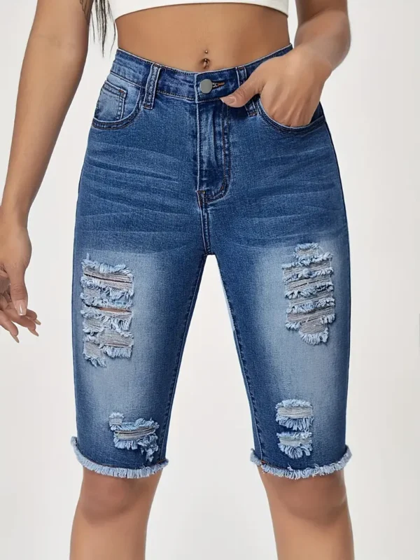 Short en jean déchiré longueur genou pour femme grande taille Short en jean déchiré longueur genou pour femme grande taille, style urbain, short en jean Bermuda 12 août 2024 Kotazando