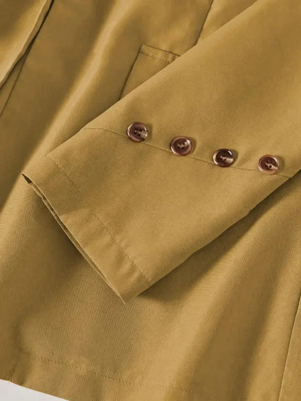 Blazer boutonné de couleur unie sur le devant Blazer boutonné de couleur unie sur le devant, élégant blazer à manches longues à revers pour le bureau et le travail, vêtements pour femmes 14 août 2024 Kotazando