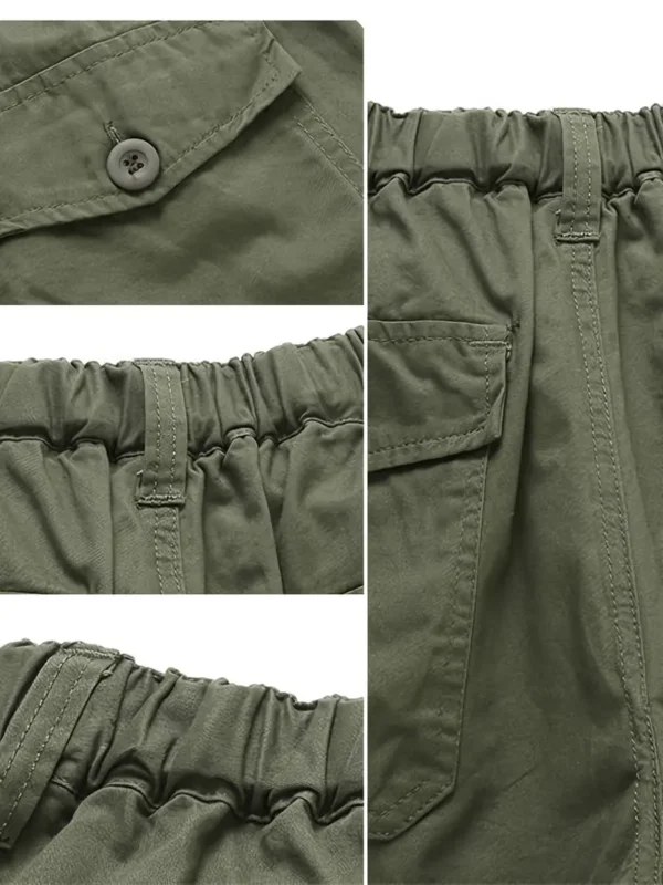 Short cargo pour homme - Short utilitaire multi-poches - Style décontracté - Pour randonnée estivale à vélo – Image 6