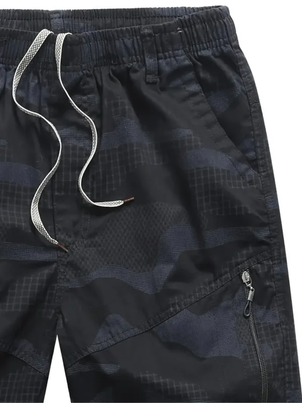 Short cargo ample à taille élastique avec poches latérales pour homme, motif camouflage décontracté, pour les loisirs en plein air et le travail en été – Image 6