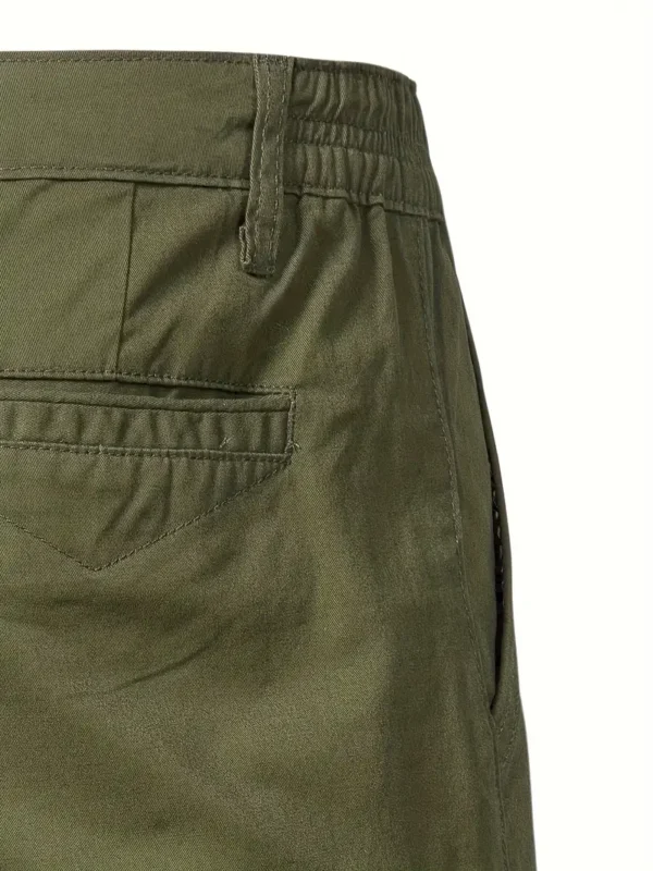 Short cargo d'extérieur de couleur unie pour homme, short classique décontracté tendance pour l'été – Image 6