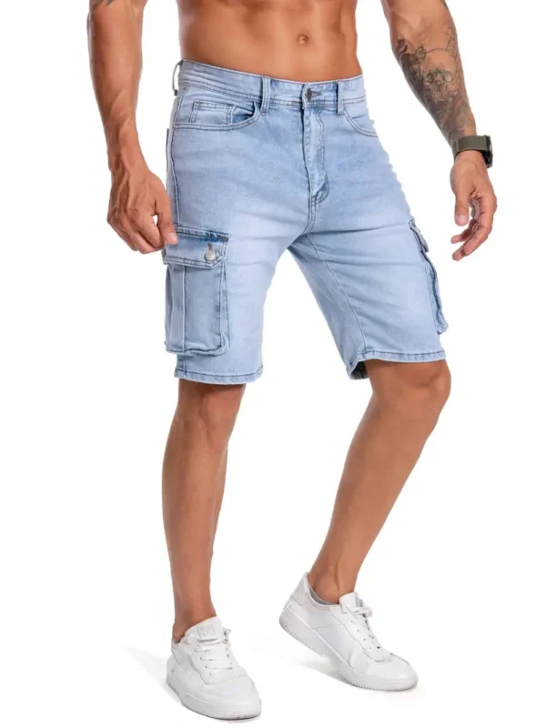 Short cargo en jean de couleur unie pour homme avec poche Short cargo en jean de couleur unie pour homme avec poche, jorts tendance d'été 17 août 2024 Kotazando