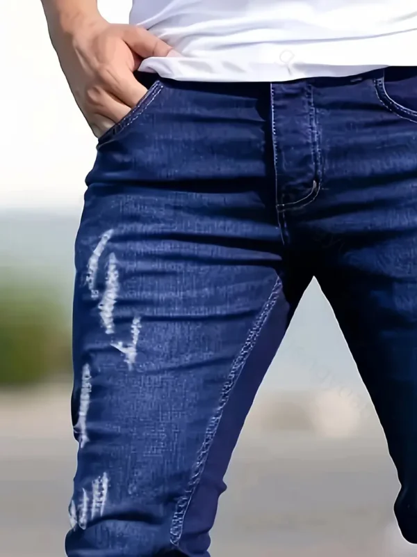 Jean déchiré pour homme, pantalon en denim coupe skinny – Image 6
