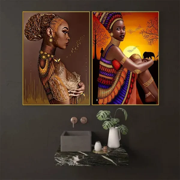 Lot de 3 toiles murales de 50 x 70 cm représentant une femme africaine Lot de 3 toiles murales de 50 x 70 cm représentant une femme africaine, belle peinture murale noire, art mural moderne 25 août 2024 Kotazando