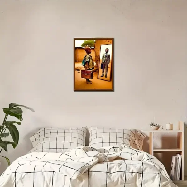 Affiche d'art sur toile sans cadre, concept idéal-futur, décoration d'intérieur à la mode et abordable, art mural à motifs pour salon – Image 6