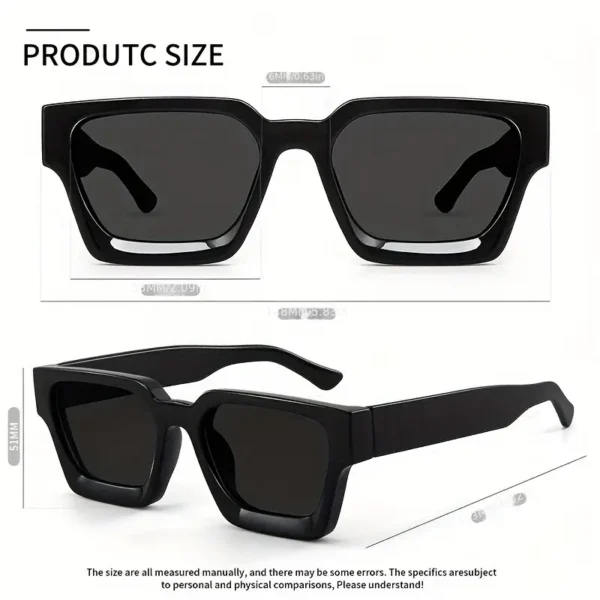 Lunettes carrées à monture épaisse vintage, monture intégrale en polycarbonate, verres rectangulaires épais rétro pour hommes et femmes, lunettes de loisirs quotidiennes antireflets – Image 6