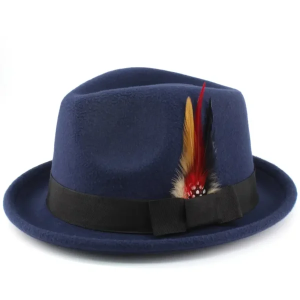 Chapeau à plumes de style britannique pour homme avec bord roulé Chapeau à plumes de style britannique pour homme avec bord roulé, Un cadeau attentionné pour les hommes d'âge moyen et les personnes âgées. 15 septembre 2024 Kotazando