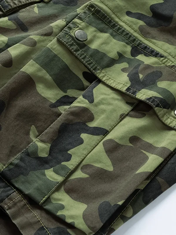 Short de sport décontracté en coton camouflage pour homme, à la mode, adapté aux sports de plein air, confortable et polyvalent – Image 7