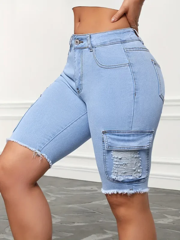 Short bermuda en jean extensible à taille haute pour femme Short bermuda en jean extensible à taille haute pour femme, ourlet déchiré tendance, short en jean longueur genou streetwear août 11, 2024 Kotazando