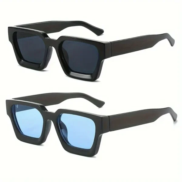 Lunettes carrées à monture épaisse vintage, monture intégrale en polycarbonate, verres rectangulaires épais rétro pour hommes et femmes, lunettes de loisirs quotidiennes antireflets – Image 8