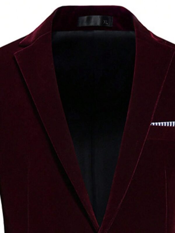 Blazer à bouton unique et col à revers pour homme – Image 8