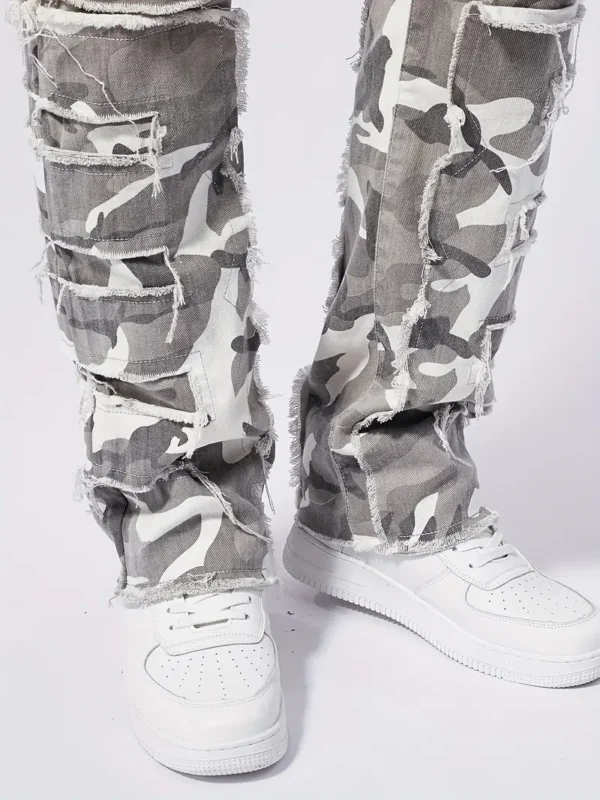 Pantalon en jean effiloché à imprimé graphique camouflage pour homme avec poches Pantalon en jean effiloché à imprimé graphique camouflage pour homme avec poches 18 août 2024 Kotazando