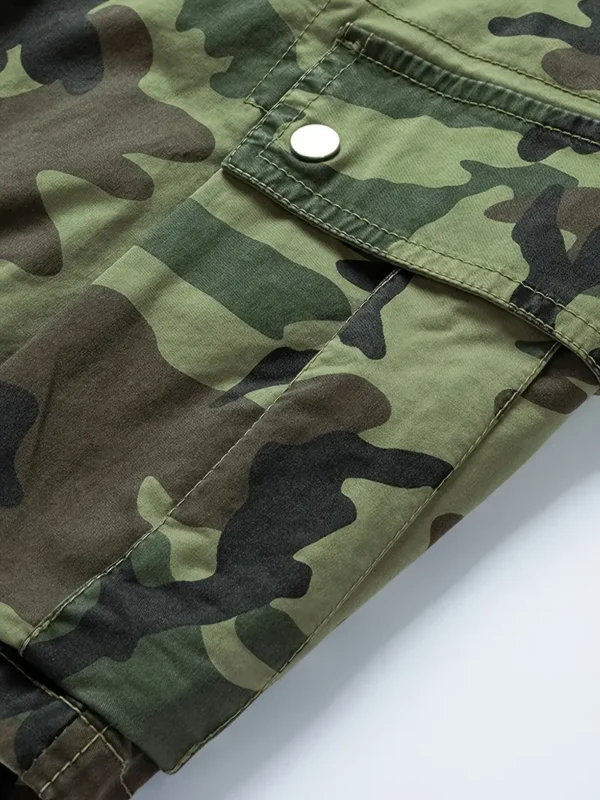 Short de sport décontracté en coton camouflage pour homme, à la mode, adapté aux sports de plein air, confortable et polyvalent – Image 9