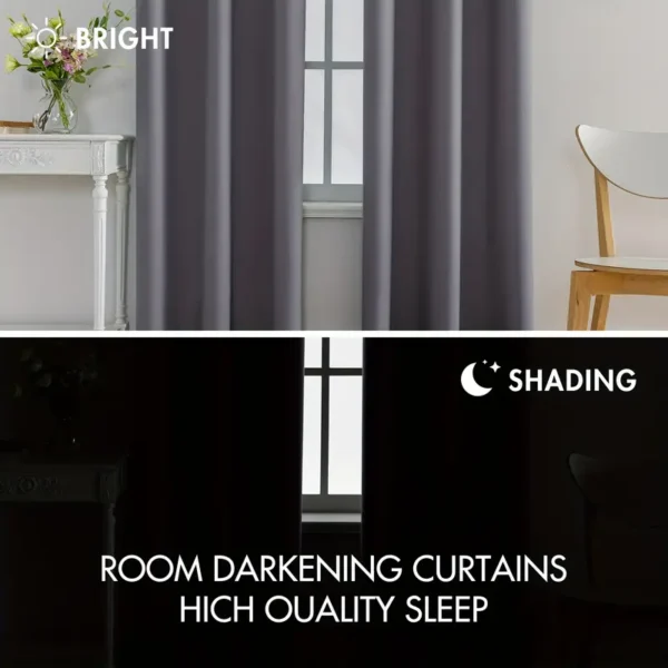 Rideaux occultants, rideaux de fenêtre de couleur unie, traitements de fenêtre pour chambre à coucher – Image 9